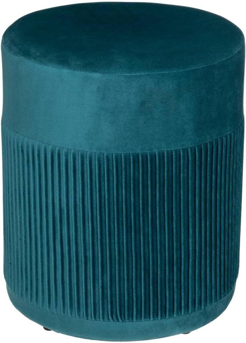 Zitzak - Poef - Ontspanning - Zachte Velours - 38 cm Hoog - Blauw