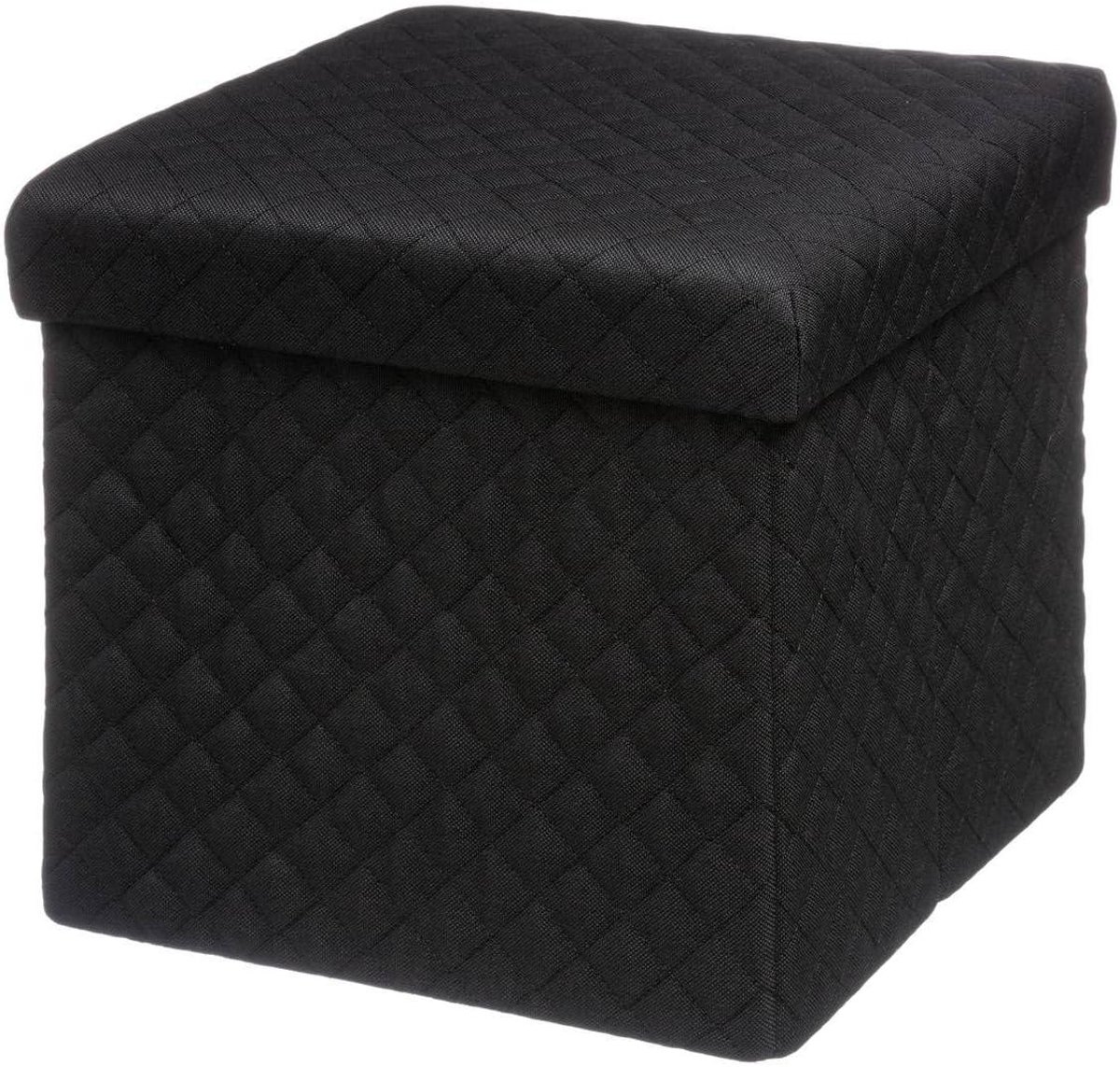 Zitzak Opbergdoos - Poef - Opbergen Woonkamer - 2-in-1 Functie - 31 x 31 cm - Zwart