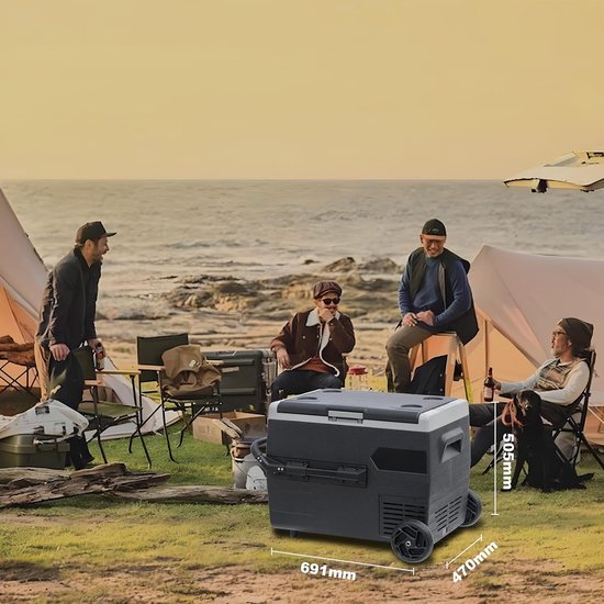 Draagbare Koelbox - Elektrische Koeler - Outdoor Avonturen - 3-Traps Batterijbescherming - 65 Liter - Zwart — afbeelding 4