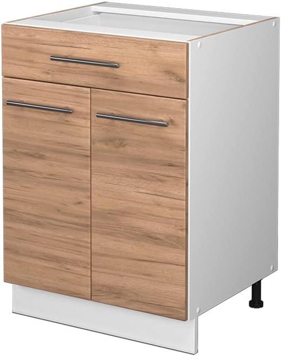 Keukenkast Ladeonderkast - Keukenmodule Basis - Keuken Opbergen - Soft-close Scharnieren - 60 x 82 cm - Zwart