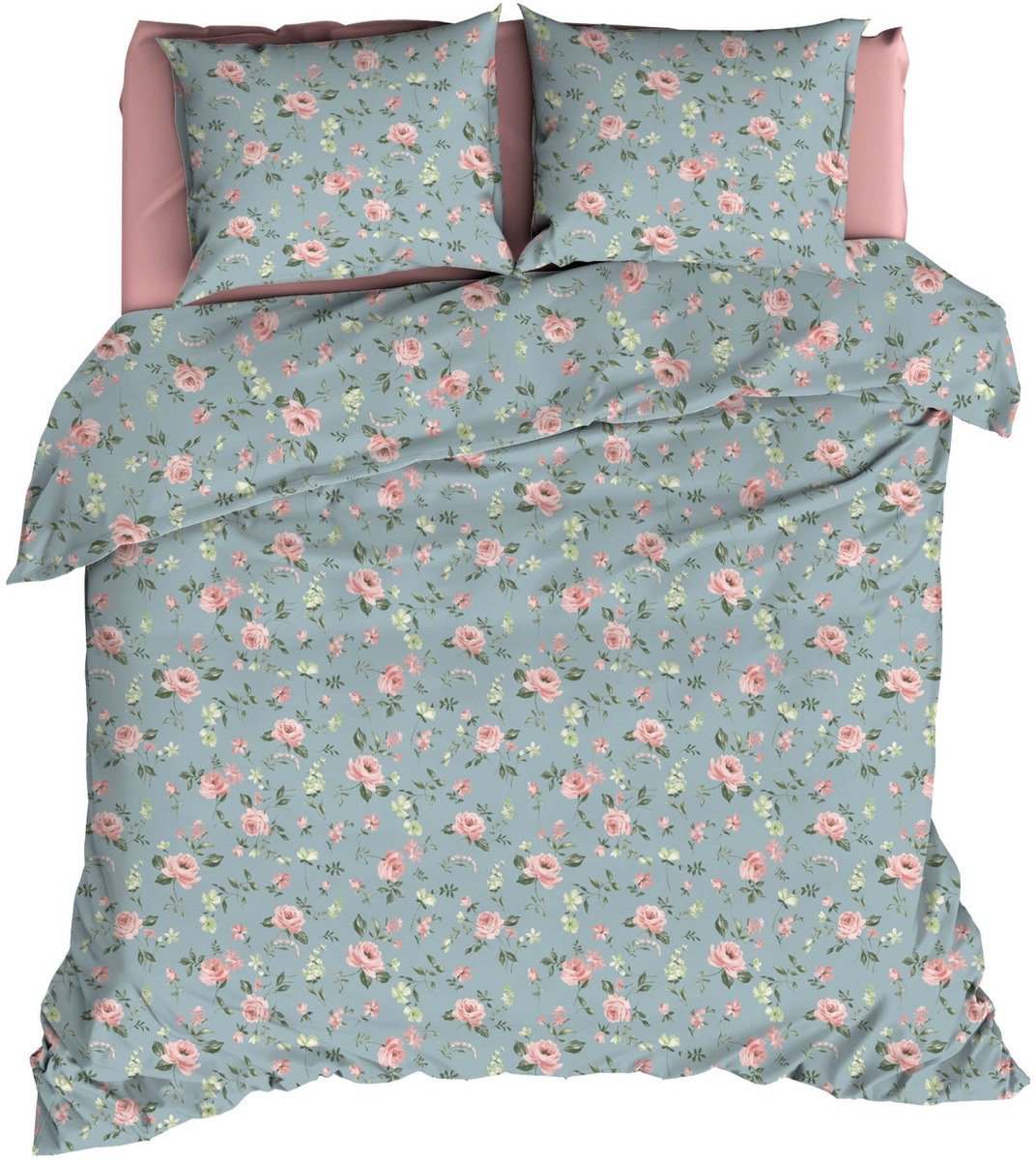 Romanette Dekbedovertrek Katoen Silke Blauw - 240 x 200/220 cm + 2 kussenslopen - [Blauw]