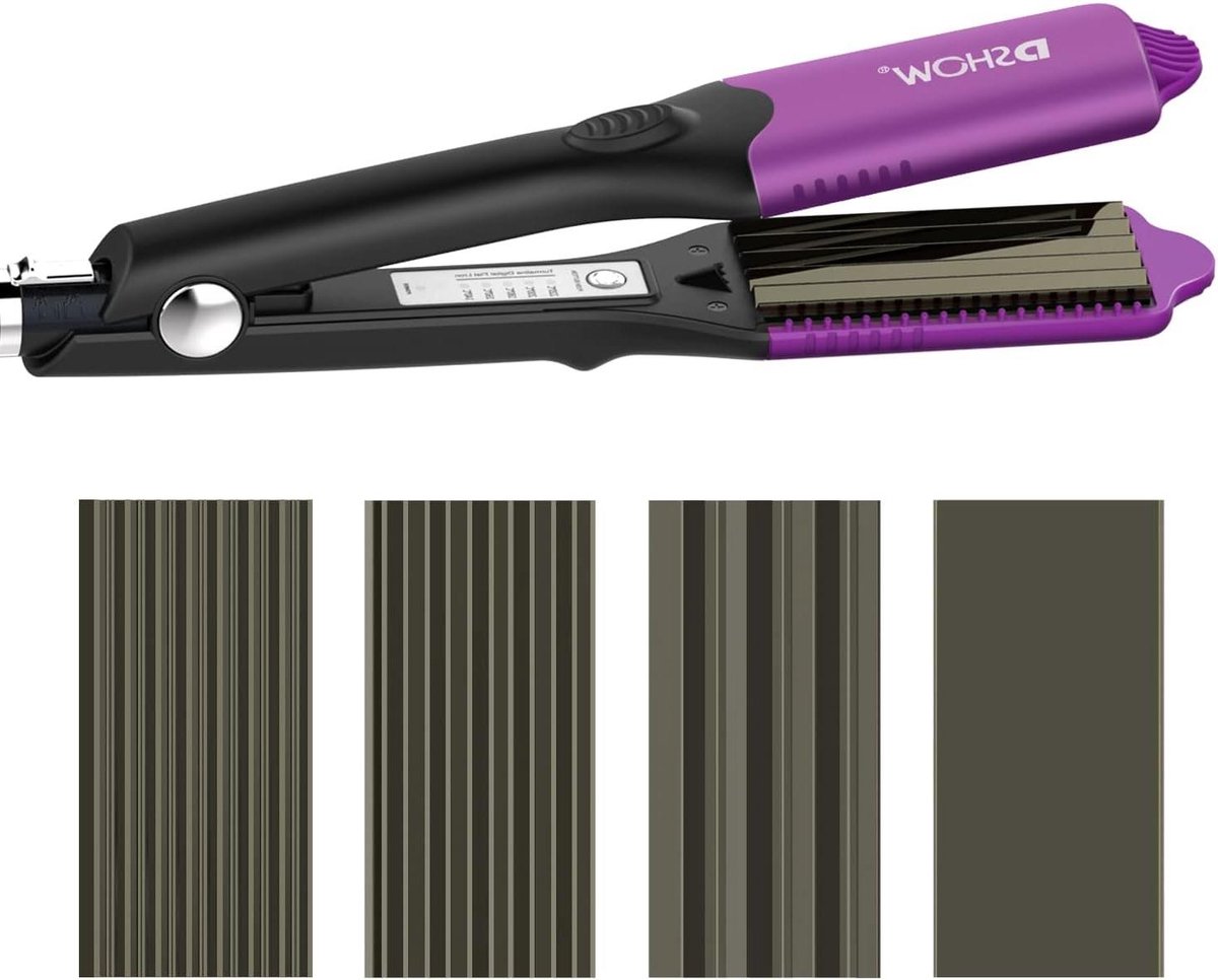 Haarstyler Kruller - Stijltang Krultang - Haar Styling - 4 Verwisselbare Platen - 32 x 8 x 8 cm - Paars
