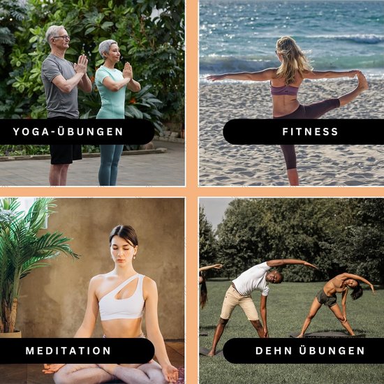 Deluxe yogamat - Gevoerde gymnastiekmat - Comfortabel sporten - Extra dik 15mm - 180 x 60 cm - Oranje van deluxe — afbeelding 4