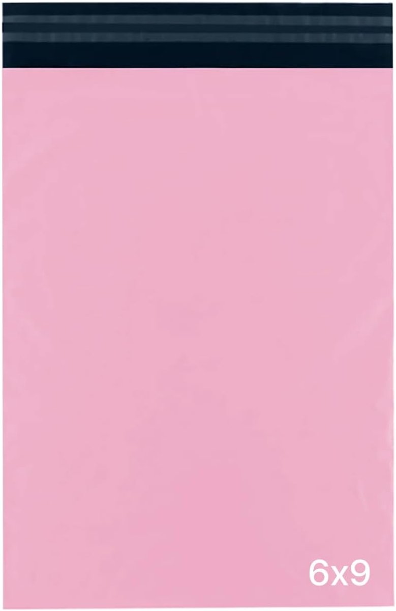 delka Postzakken, duurzame roze polymailerzakken, scheurbestendige verzendenveloppen voor kleding, documenten, sterke zelfklevende lijm, waterdicht en lichtgewicht (6 x 9, 50 PK)