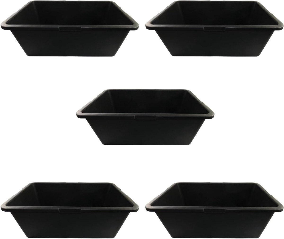 Mortelbakken Rechthoekig - Speciekuip Bouwemmer - Bouw en Tuin - Versterkte Bodem - 80L 71x47x30cm - Zwart
