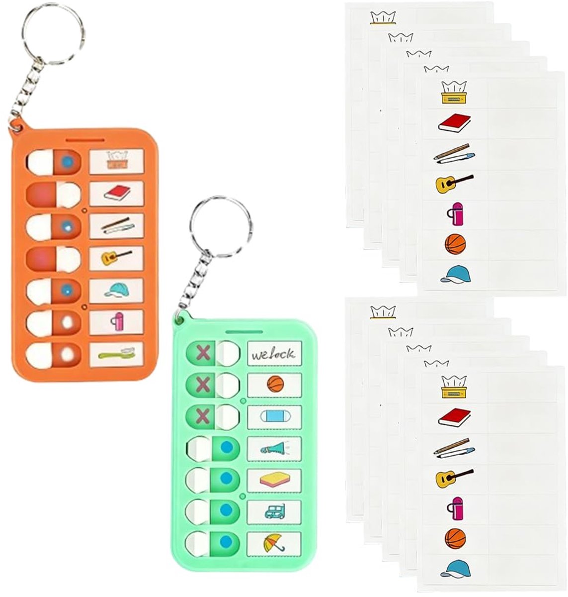 To-do-lijsten set van 2 - weekplanner voor kinderen - groen en oranje - stimuleert zelfstandigheid - SnelShoppen