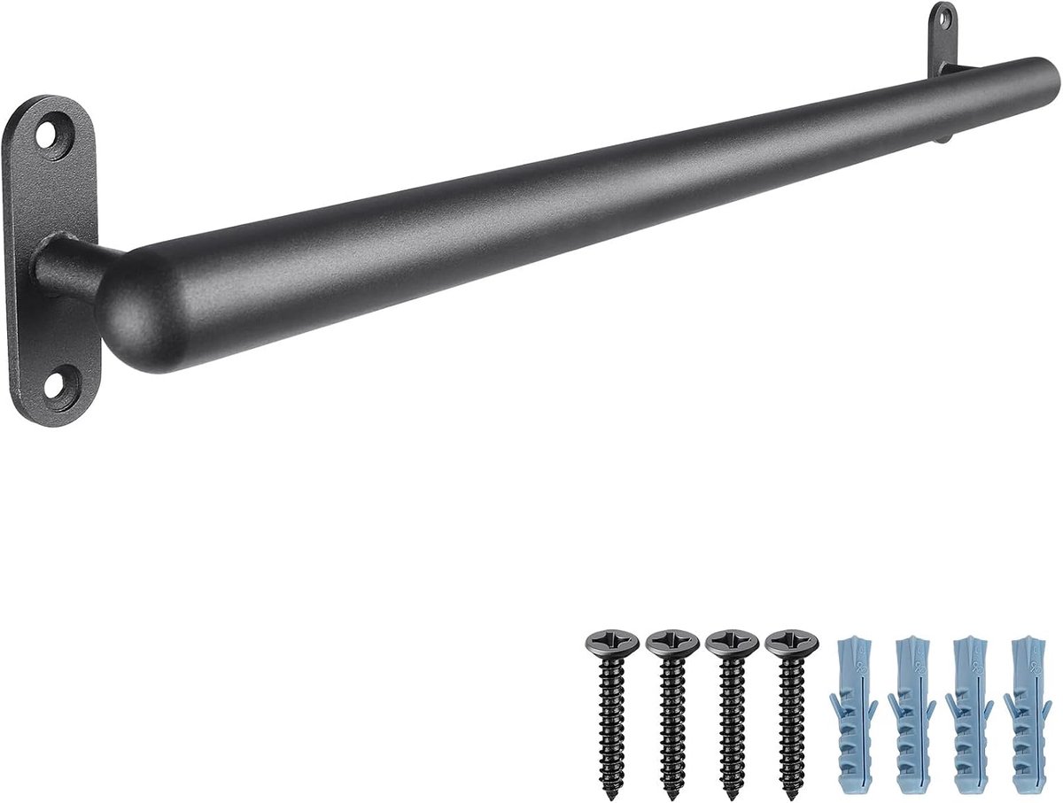 117 cm metalen leuning, leuning trapleuning 3,3 cm ronde pijp antislip veiligheidshandgreep handvat bar wandgemonteerde barrièrevrije trap balustrade voor jongere en oudere, interieur en