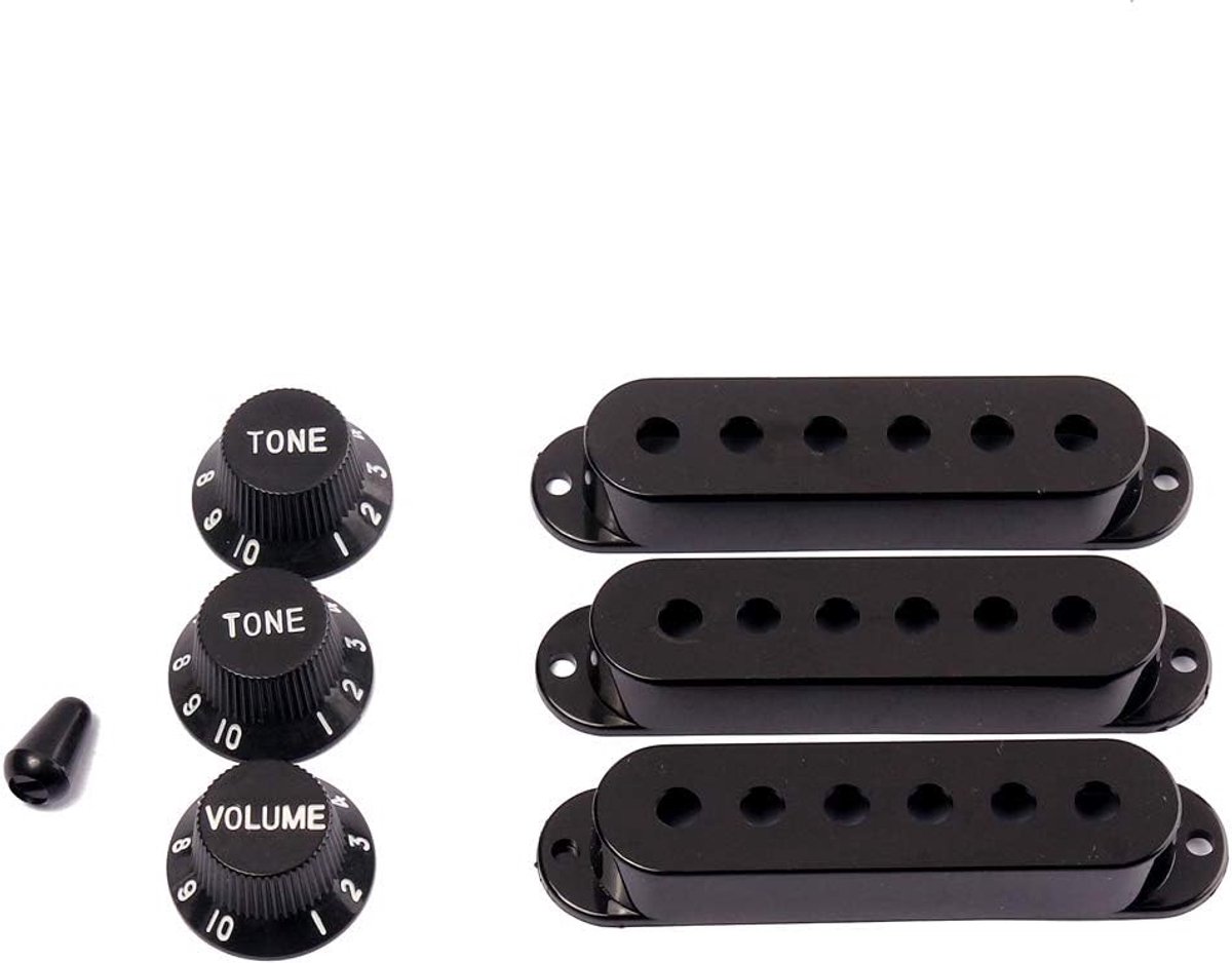 48/50/52mm Pickup Covers met 5 Way Switch Tip Cap voor Strat Gitaar Vervanging, Zwart