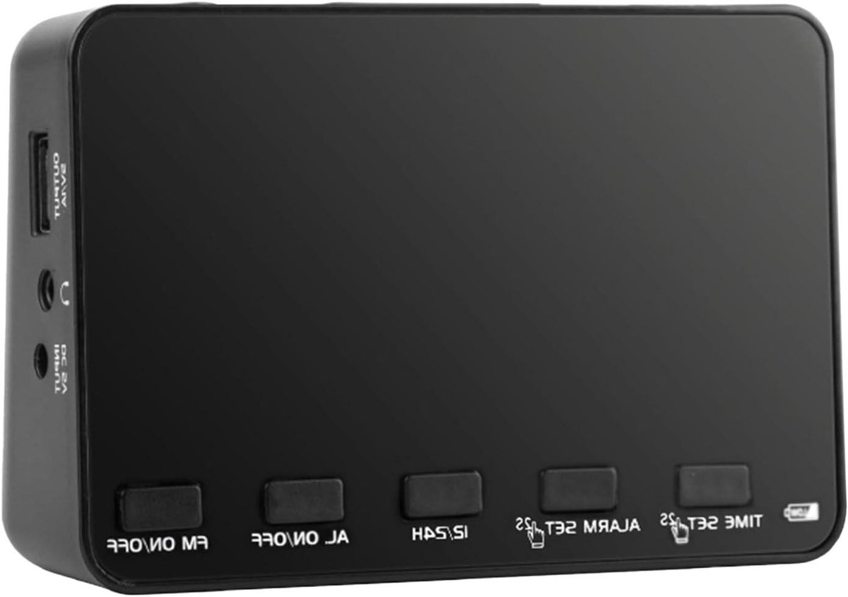 Wekker Radio - Digitale Klok Radio - Wakker Worden - Groot Display - 12x8.5x4.7 cm - Zwart