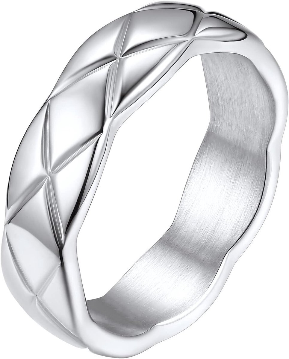 6mm/9mm roestvrij stalen patroon ring voor mannen vrouwen,