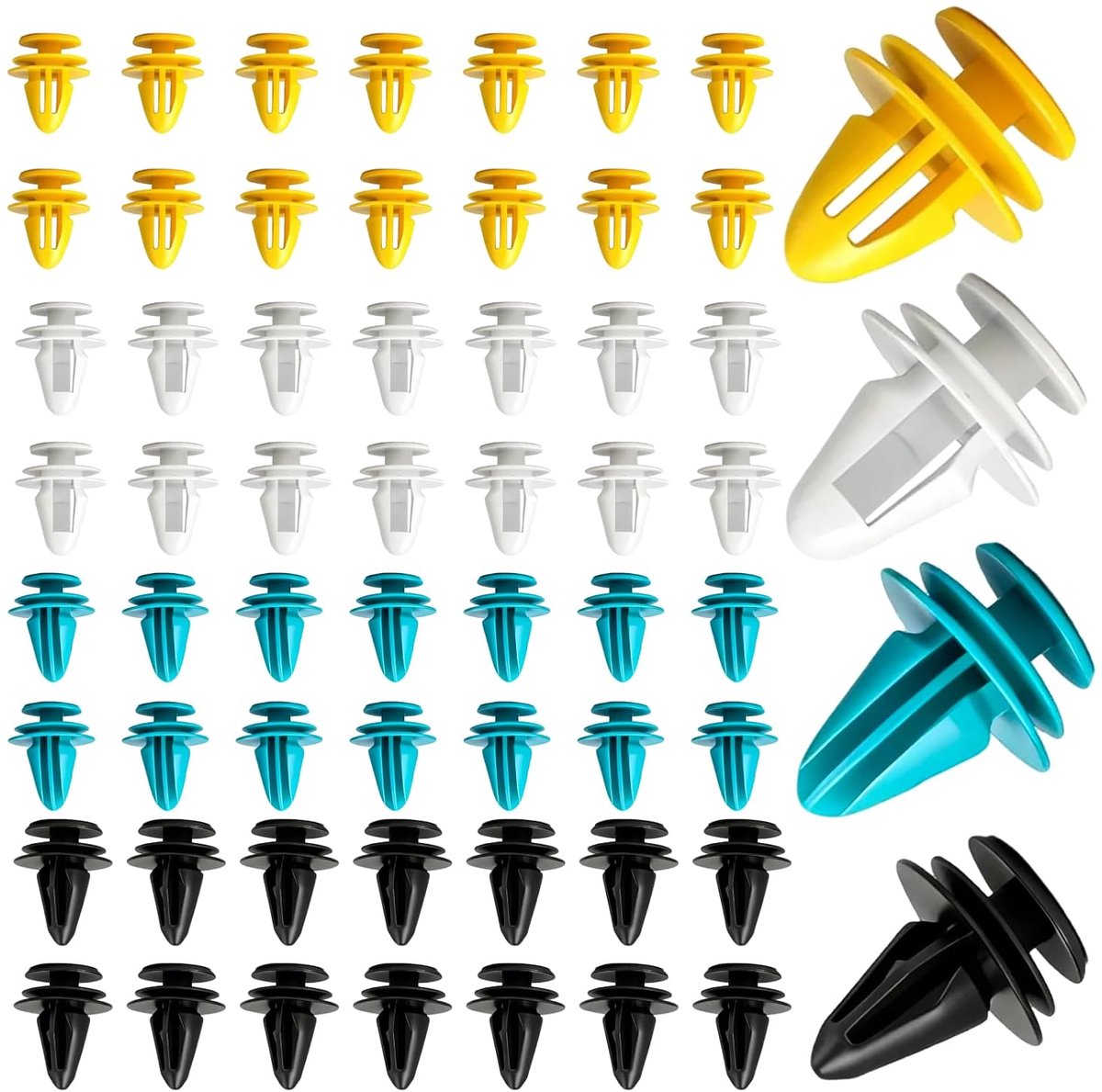 Clips van Plastic, Clips voor Deur- en Carrosserietrim, Kunststof Carrosserieclips in 4 Maten (8–10 mm), Geschikt voor de Meeste Voertuigen