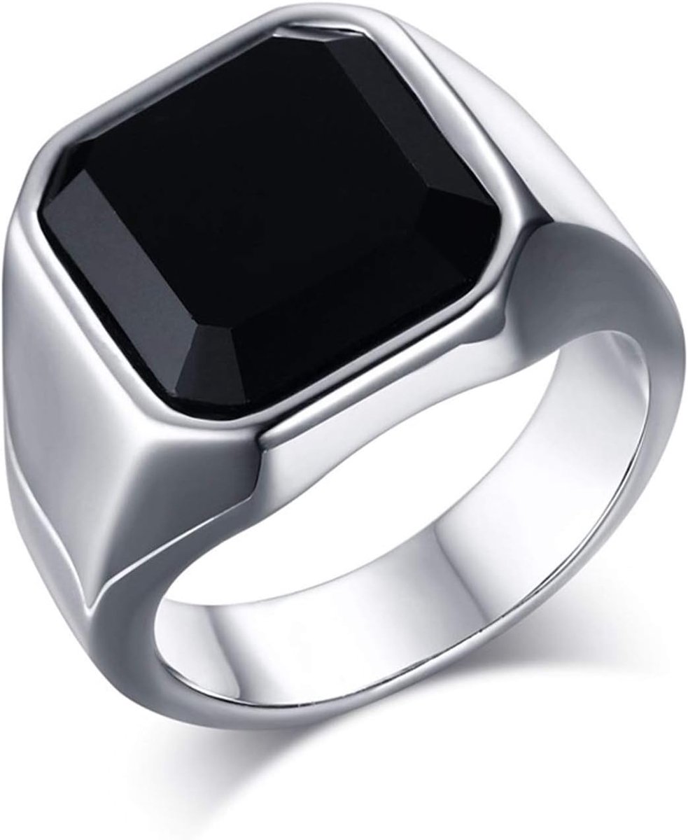 Herenring, Keltisch roestvrij staal, biker, vintage band, ring, punk, rock, biker, herenring, Noords Viking, gothic, Viking sieraden, cadeau voor mannen, zilver/zwart, ringmaat 54-70