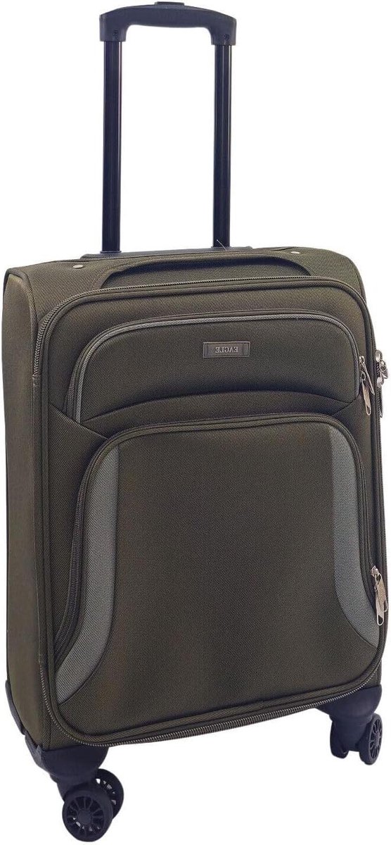 Reiskoffer Zacht - Handbagage Koffer - Vliegen Zonder Gedoe - Geïntegreerd Slot - 55 x 40 x 20 cm - Khaki