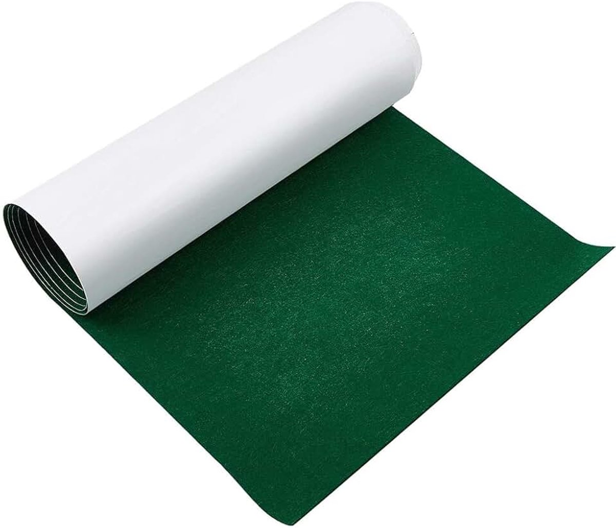 Zelfklevende viltmat, 40 x 220 cm, viltstof, zelfklevend, voor box, onderzetter, lademat, auto, fotolijst, stoelpoten, tafelpoten, 1 mm dik (groen)