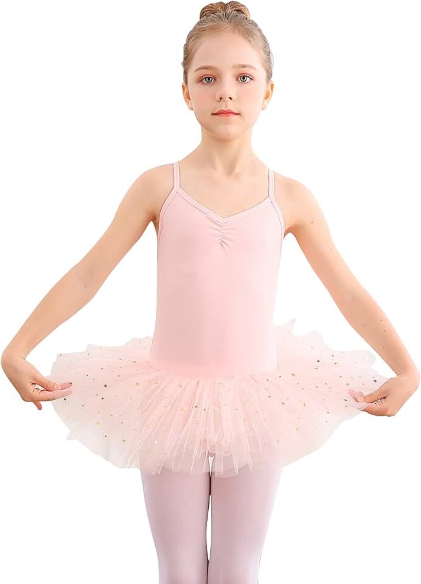 Balletkleding voor kinderen, tutu, balletjurk, meisjes, katoen, balletpak, dansbody, dansjurk met rok