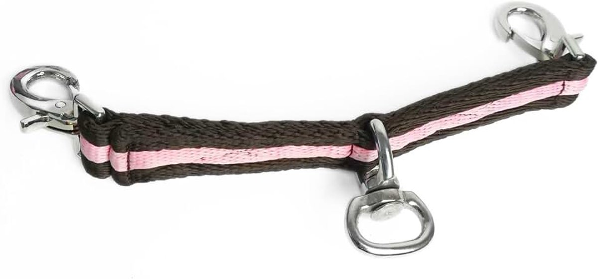Paard met karabijnhaak - ideaal voor de longe voor gelijkmatig longeren, gymnasticeren (bruin/roze)