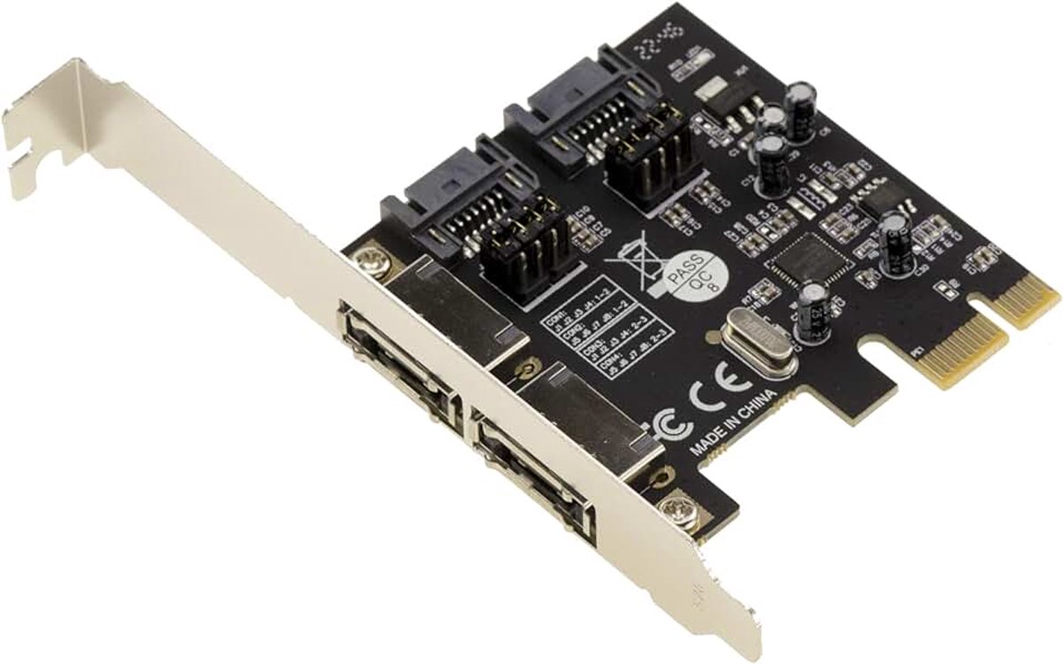 Express PCIe 2 SATA 3 controller kaart met interne SATA en externe eSATA aansluitingen. ASM1061 chipset | PCIe SATA en eSATA-kaart met ASM1061 chipset
