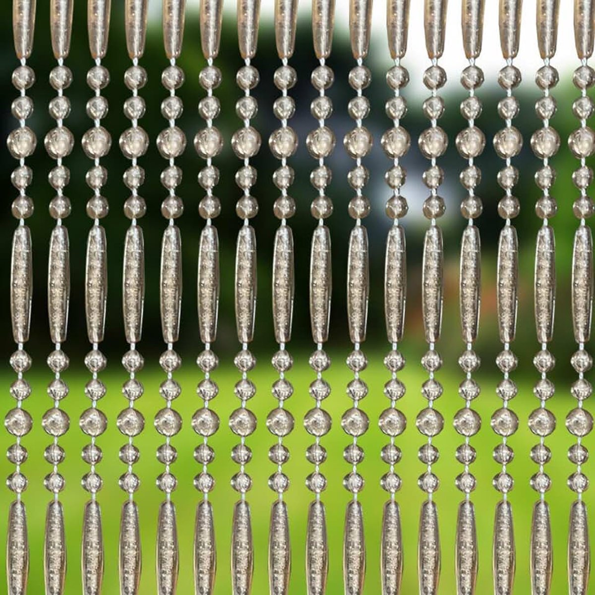 Perlenvorhang – verschillende maten en kleuren, balkondeur vliegengordijn, insectenbescherming kralen, champagnekleurig vliegengordijn 90 x 200 cm