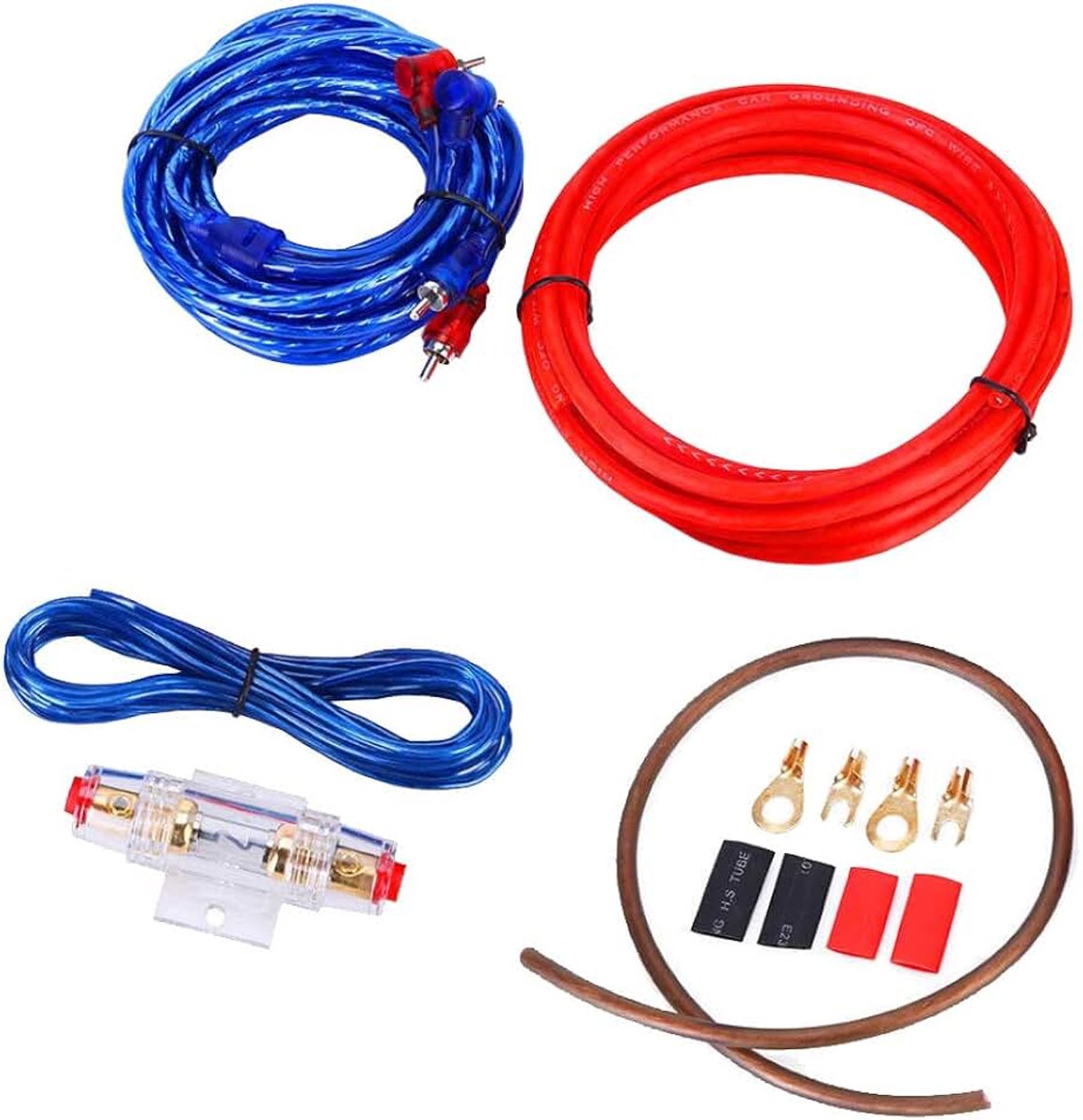 Versterker Bedrading Kit Audio Subwoofer AMP RCA Voedingskabel AGU FUSE 14 Gauge GA AWG Draad Installatie Connector Houder Automotive Bestelwagen