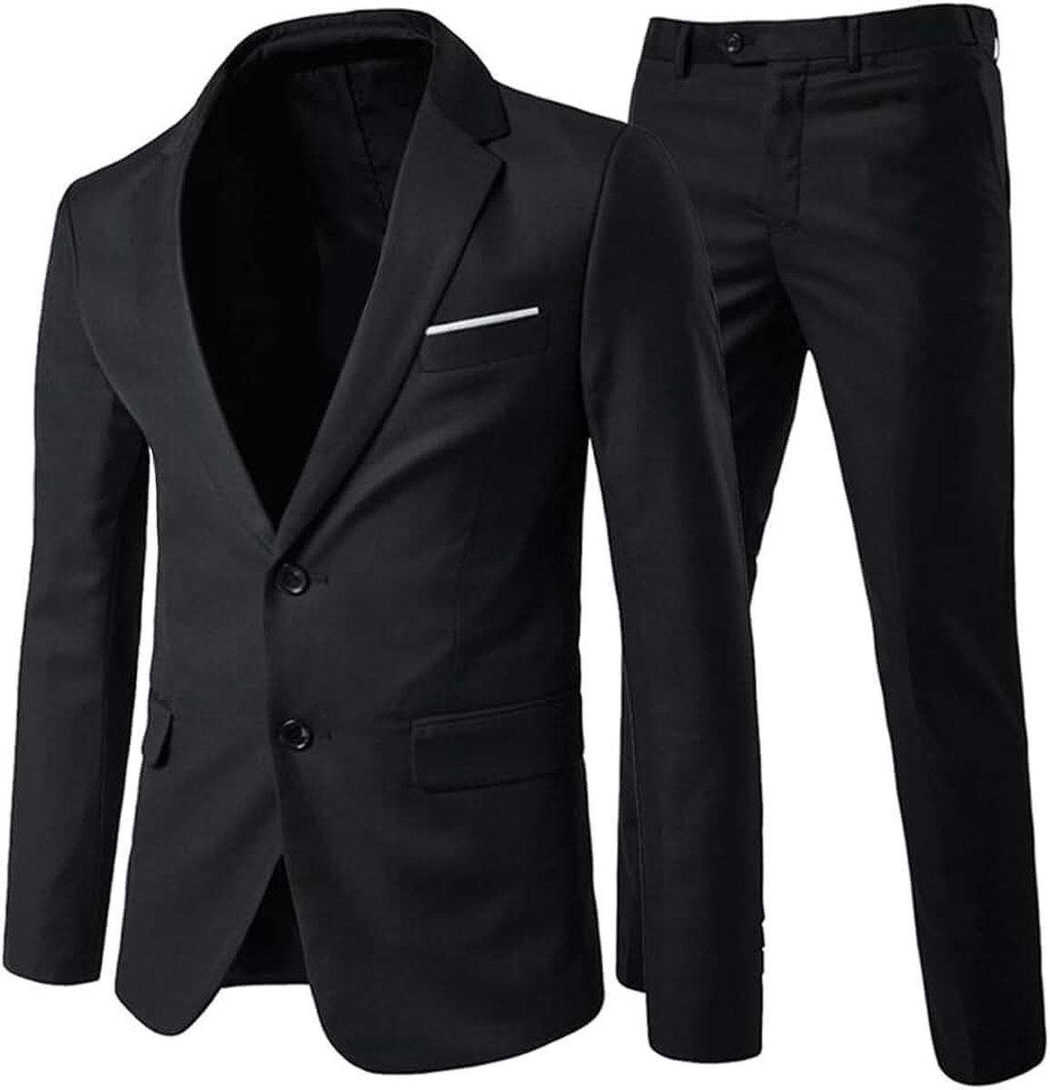 Pakken 2-delig slim fit trouwjurk pak één knop zakelijk pak blazer jassen broek