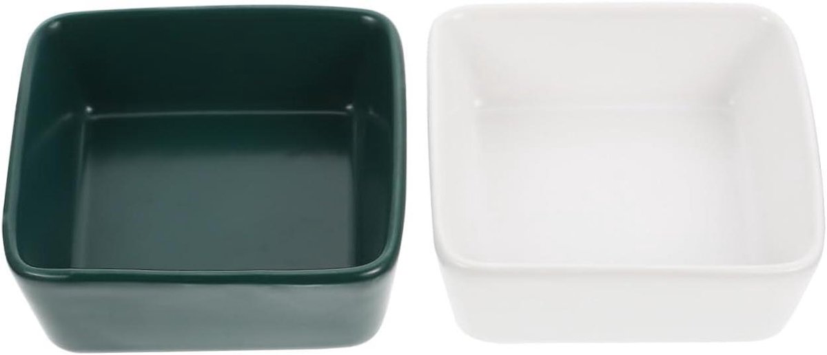 Hamster Kom Keramiek - Voerbak Kleine Dieren - Voeren en Water Geven - Bijtbestendig Materiaal - 9 cm - Wit