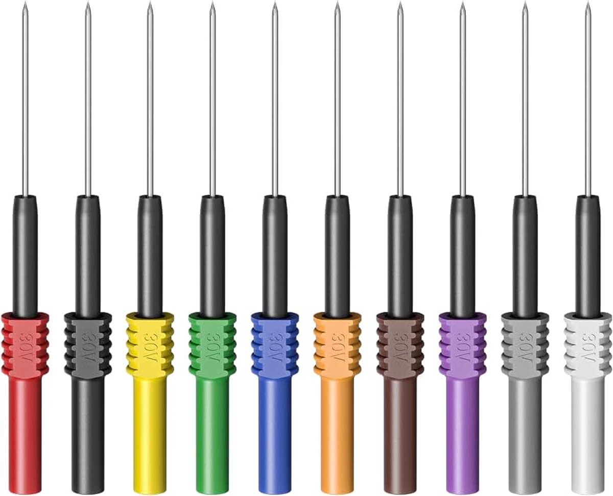 10 stuks Back Probe Pins flexibele buigzame testpunten 10 kleuren voor het doorprikken van draden automobiel auto reparatie elektrische test