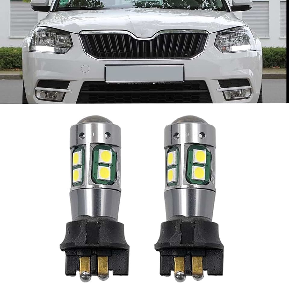 LED Drl-dagrijverlichting Past voor 2014 2015 2016 2017 Yeti PW24W LED-daglichtlampen, auto Led Drl-lamp, Drl-dagrijverlichting