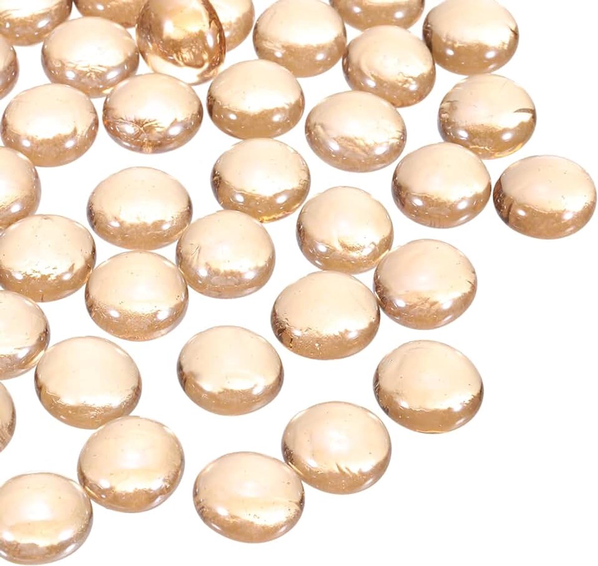 Glasparels, 20 stuks platte glazen edelstenen, geel, 1,5 kg (1,5 - 2,5 cm), glas, ks, kiezelstenen voor vazenvulling, aquarium, decoratie, doe-het-zelf handwerk