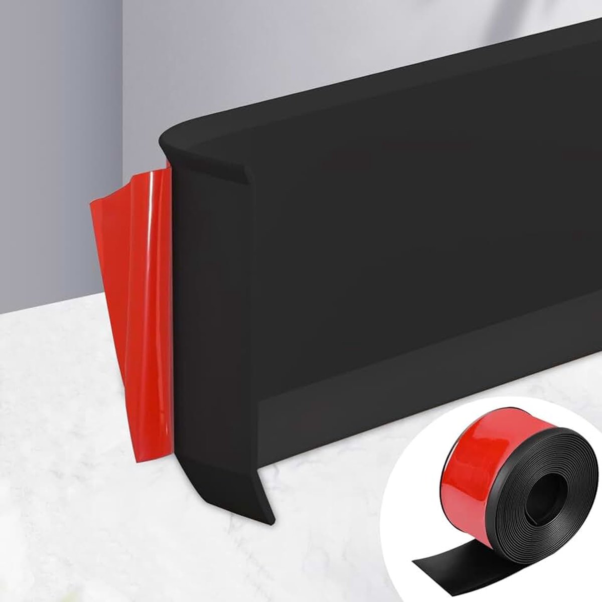 Plinten, pvc, 10 cm x 10 m, waterdicht, decoratieve overgangsrail voor keuken en badkamer