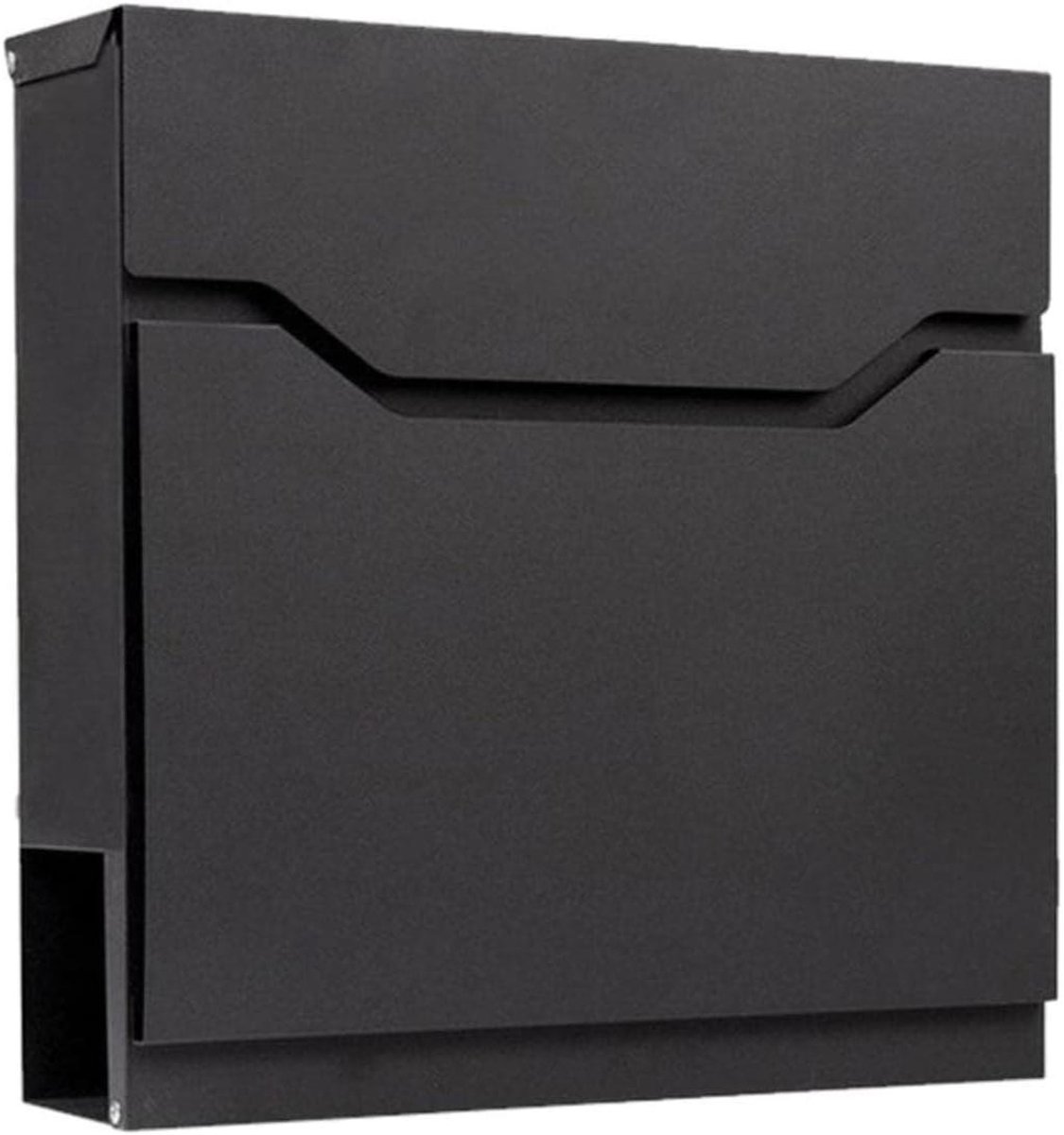 Brievenbus antraciet - Postbus muur - Post ontvangen - Veilig cilinderslot - 37x37x11 cm - Zwart