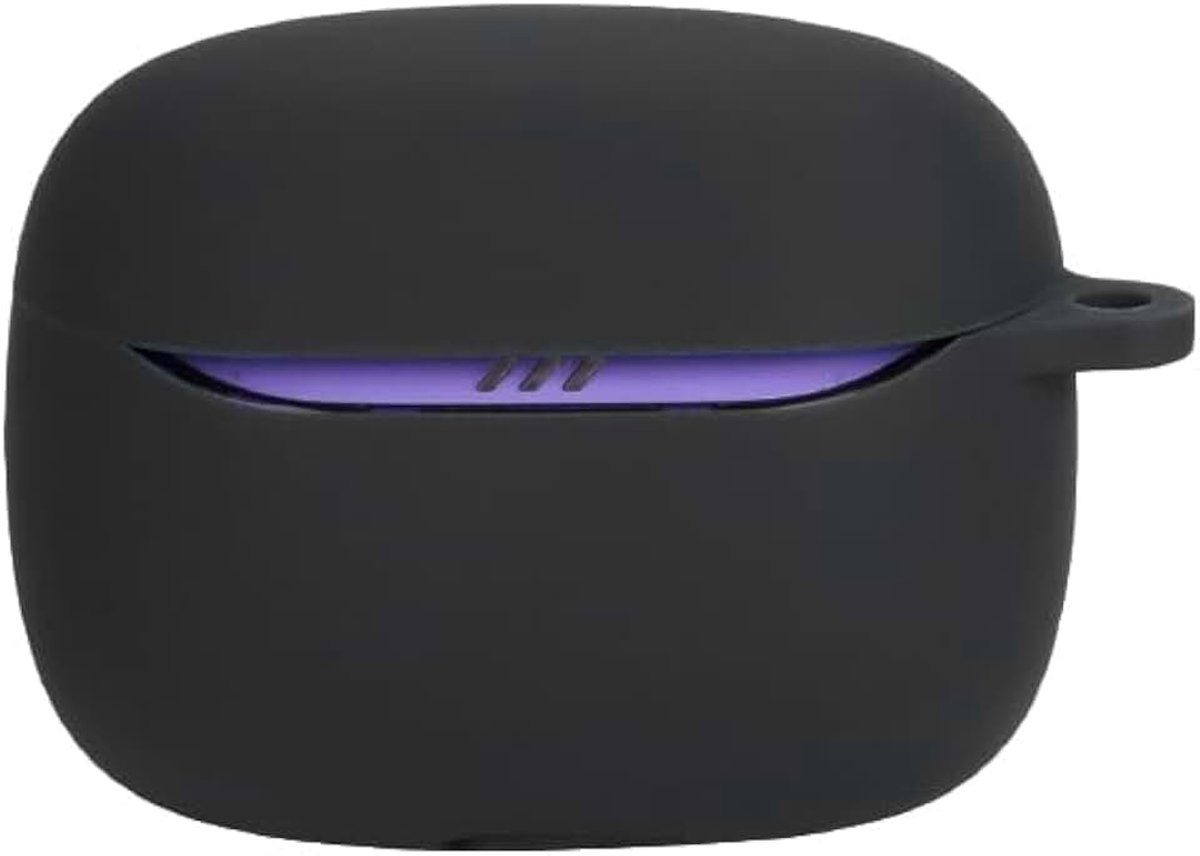 Hoesje compatibel met JBL Tune Beam 2, krasbestendig, schokbestendig, siliconen hoes compatibel met JBL Tune Beam 2 Bluetooth oortelefoon. Zwart