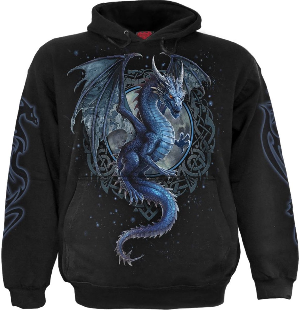 Spiral - Storm Dragon Hoodie/trui - 3XL - Zwart