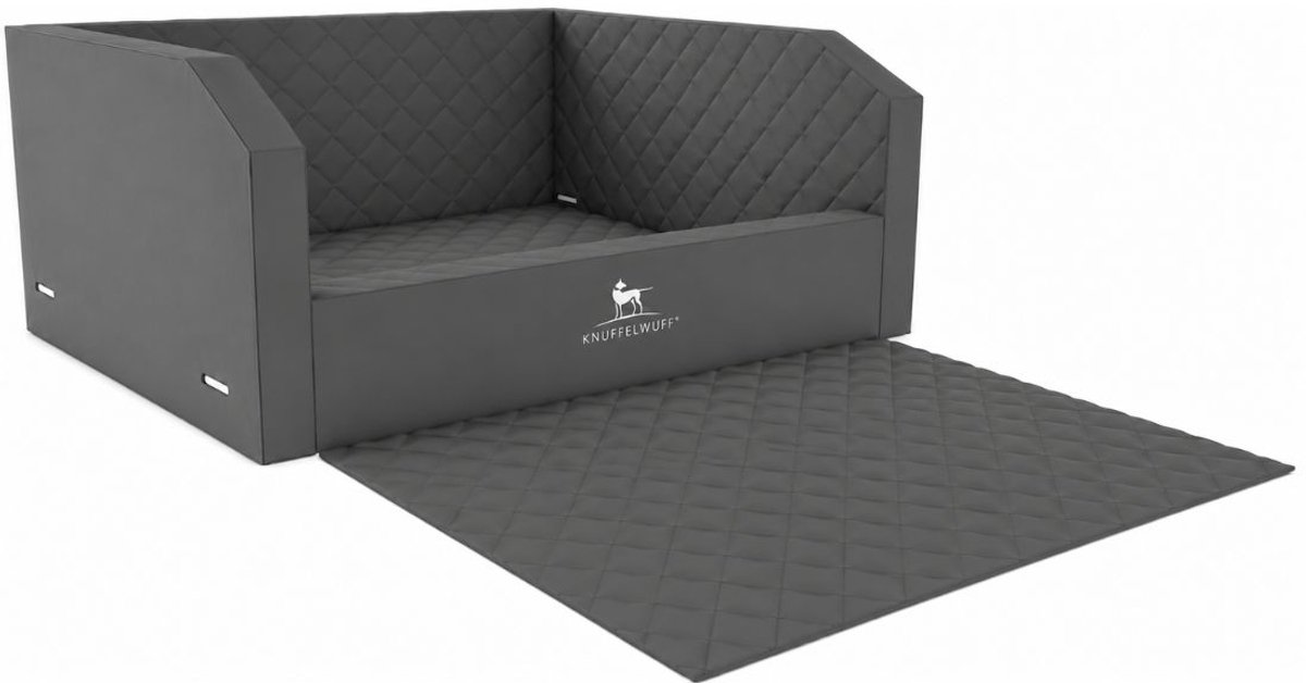 Knuffelwuff voor het transport van de hond in de auto de Veiligheidstransportbox voor hond en stoelbescherming voor de kofferbak Maat 3 - 105 x 80 x 39cm Grijs