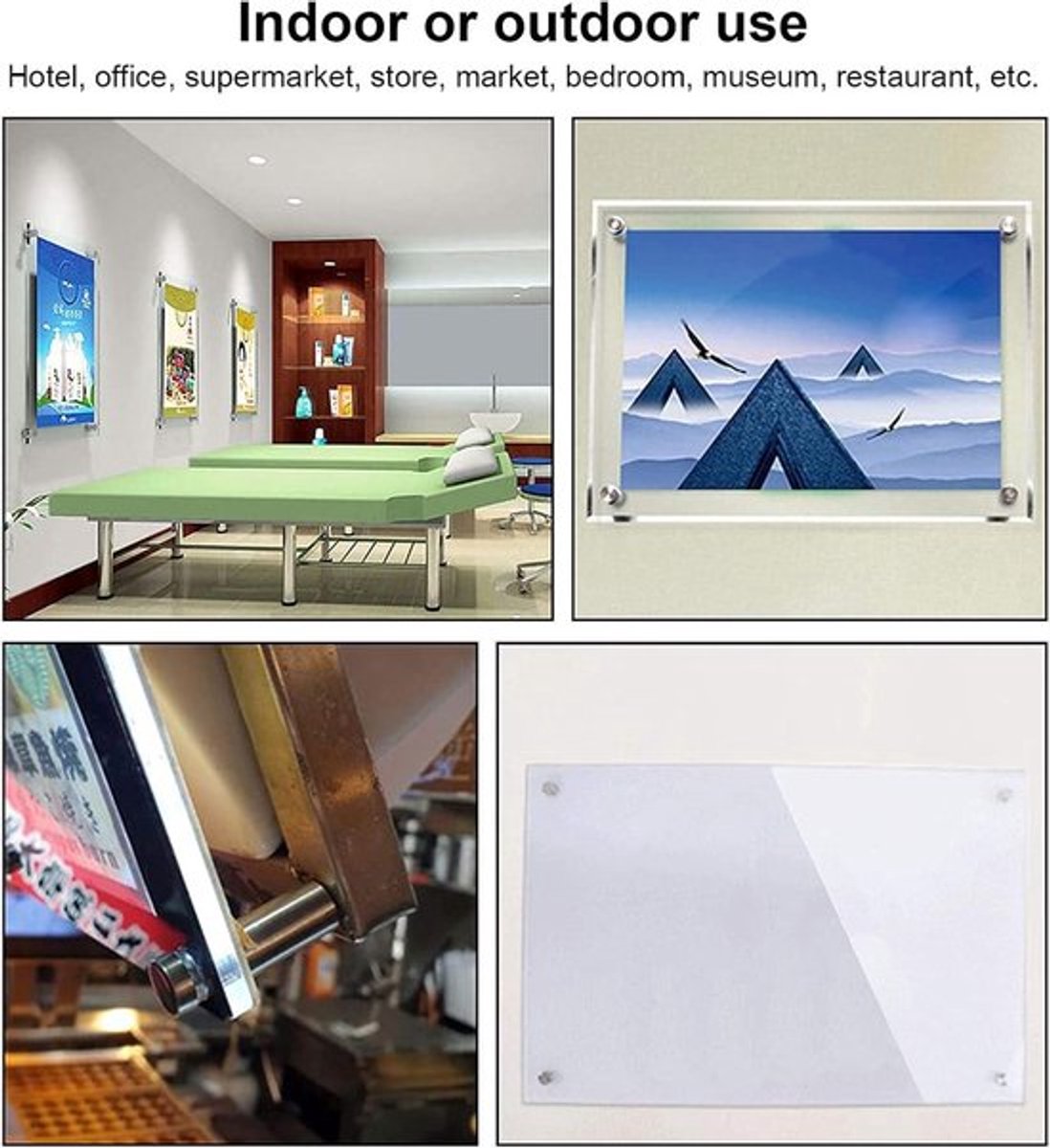 Afstandschroeven voor acrylpanelen - Roestvrijstalen wandmontage - Set van 12 - 25x25 mm