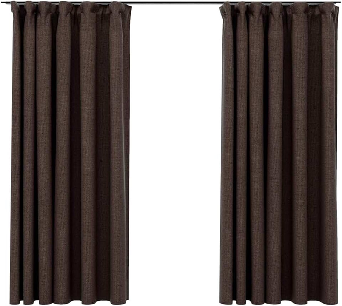 Verduisteringsgordijnen verduisteringsgordijn linnenlook verduisteringsgordijn haken linnenlook 2 STK. Taupe 140x175 cm