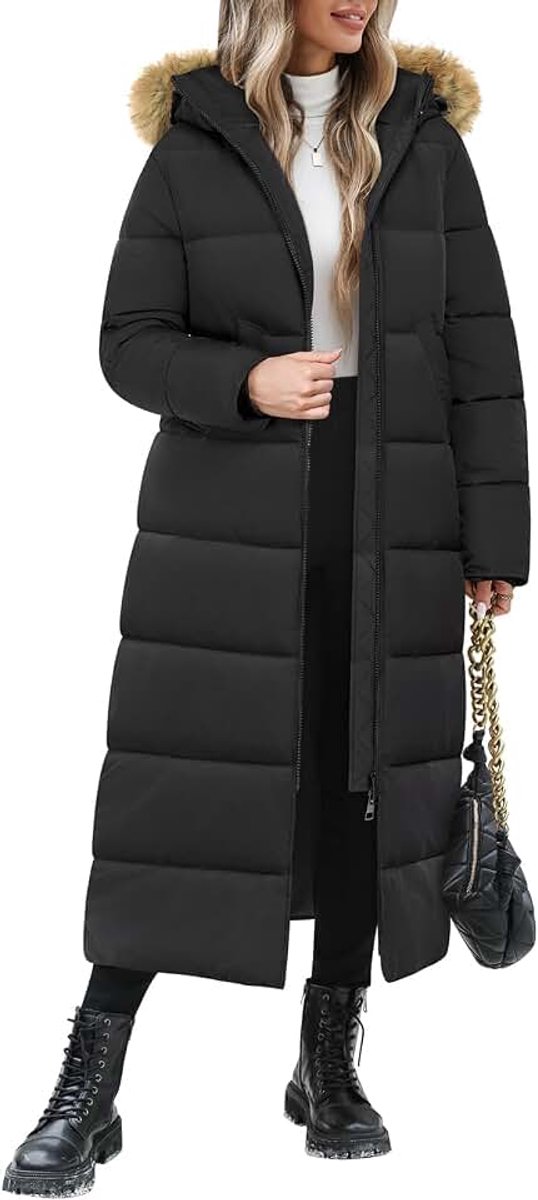 Jassen, lange winterjassen voor vrouwen, UK gewatteerde gewatteerde jassen met afneembare capuchon, elegante thermische pufferjassen met ritssluiting en capuchon, parka met capuchon
