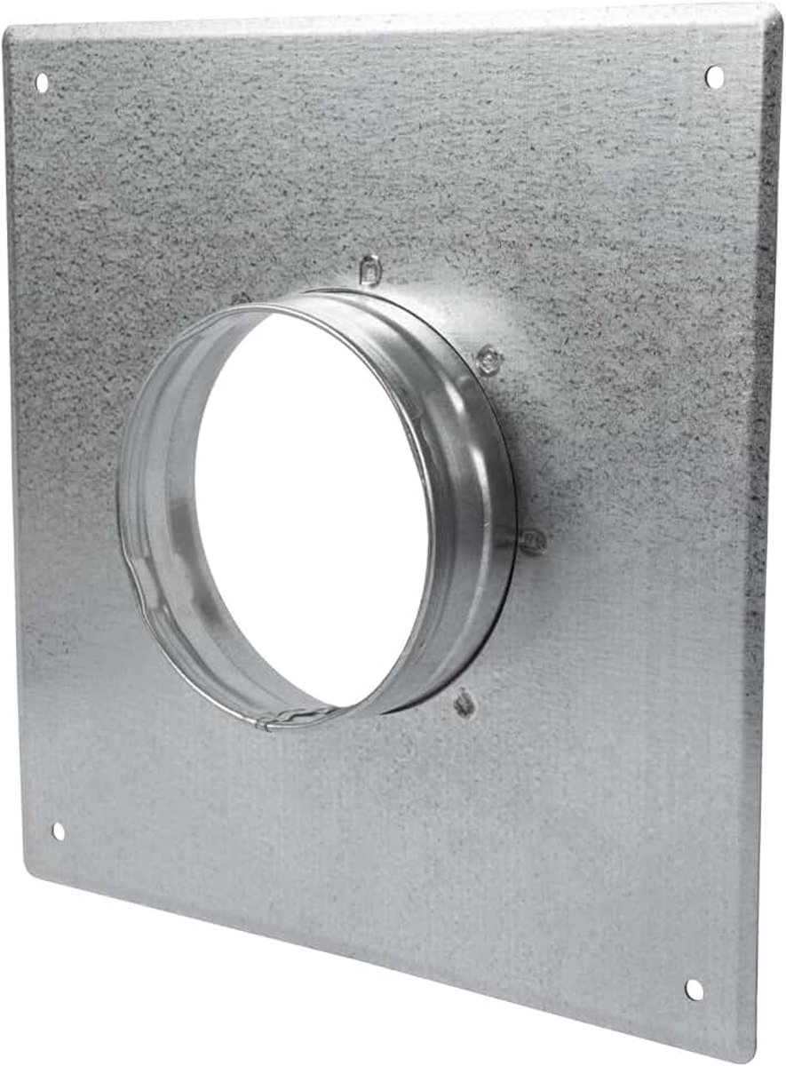 Market 100 mm (4 inch) buisverbindingsflens - gegalvaniseerde stalen wandmontage ventilatieplaat - ronde HVAC-buisflens voor starre of flexibele kanalisatie - verwarmings-, koel- en