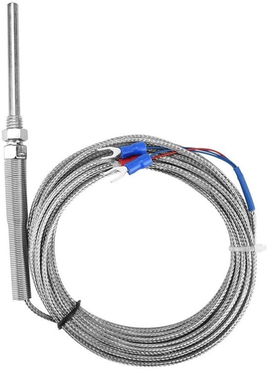 Thermokoppel - Temperatuursensor - Hoge Temperatuur Weerstand - 50mm - PT100 - Premium Kwaliteit - Geschikt voor Thermometers - Zilver