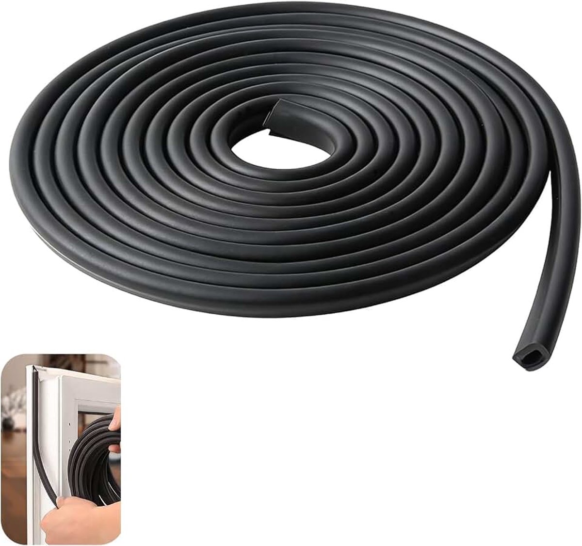 Randbeschermprofiel van EPDM, zelfklevende rubberen afdichting voor platen, autodeuren en tafelhoeken, 1,5 mm x 6 m, voor industrie en thuisgebruik, weerbestendig en flexibel
