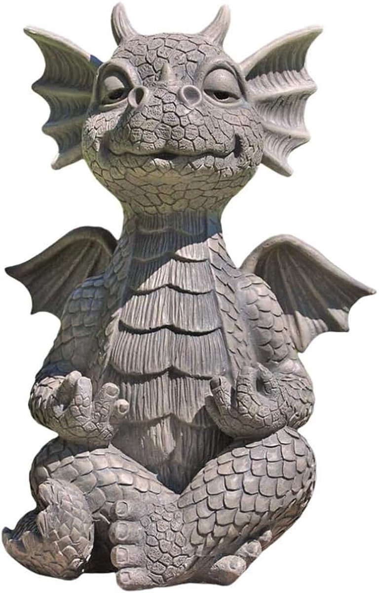 Dragon Meditated Standbeeld Hars Draak Standbeeld Zen Yoga Draak Huis Tuin Decoratie Draak Boeddha Kunst Sculpturen Voor Outdoor Achtertuin Veranda