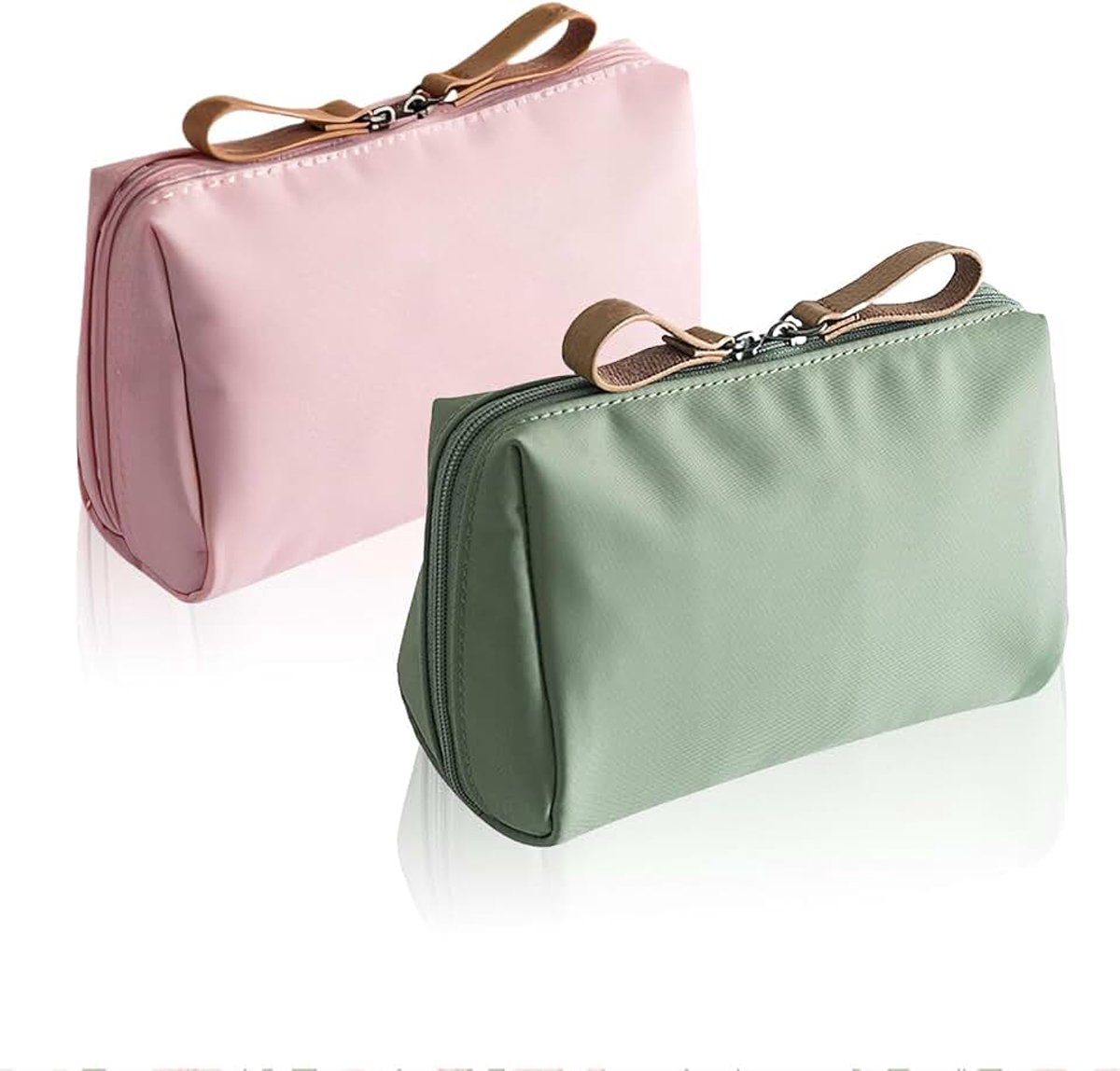 2 stuks make-uptasje cosmetica tas groot toilettas cosmetica tas wastas make-up organizer multifunctionele reistoilettas voor dames meisjes, cosmetica tas