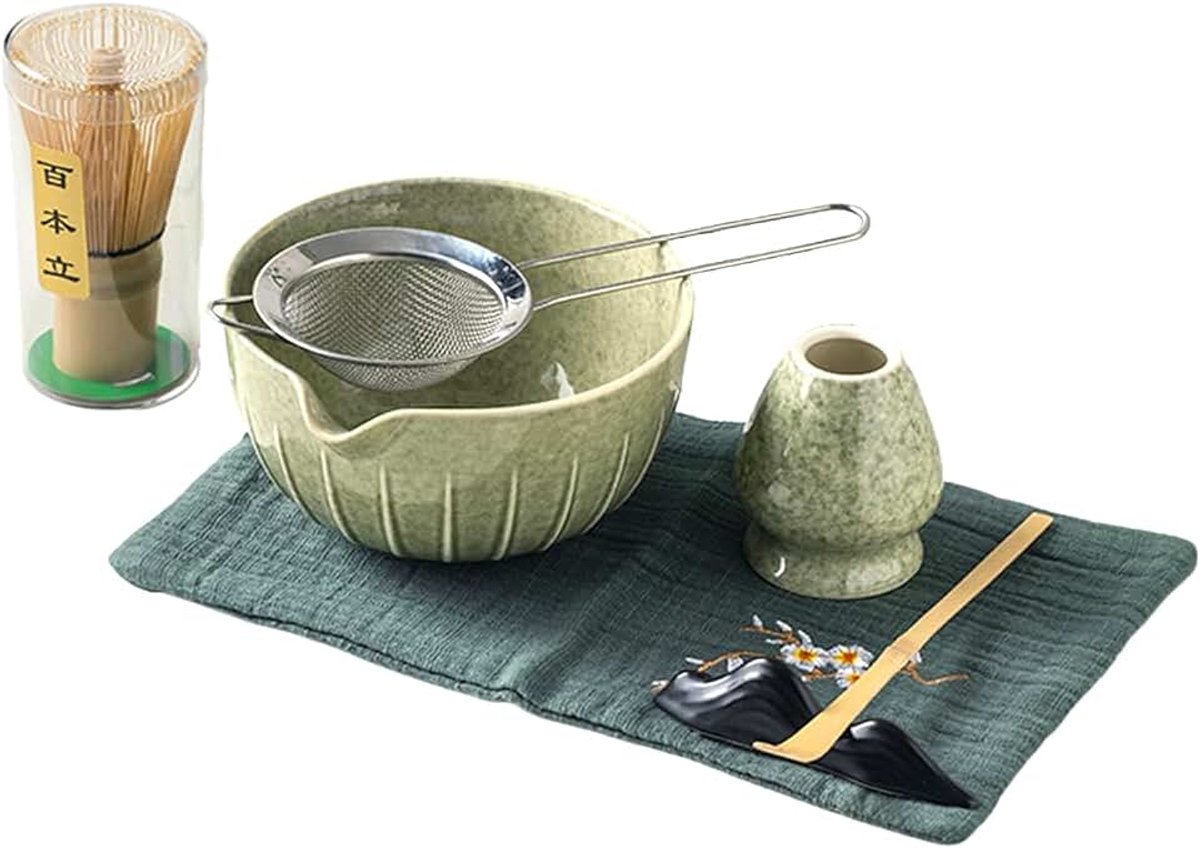 Matcha-set, matcha-set, 7-delig, Japanse Matcha-theeset, matcha-garde, Japanse matcha-ceremonieset