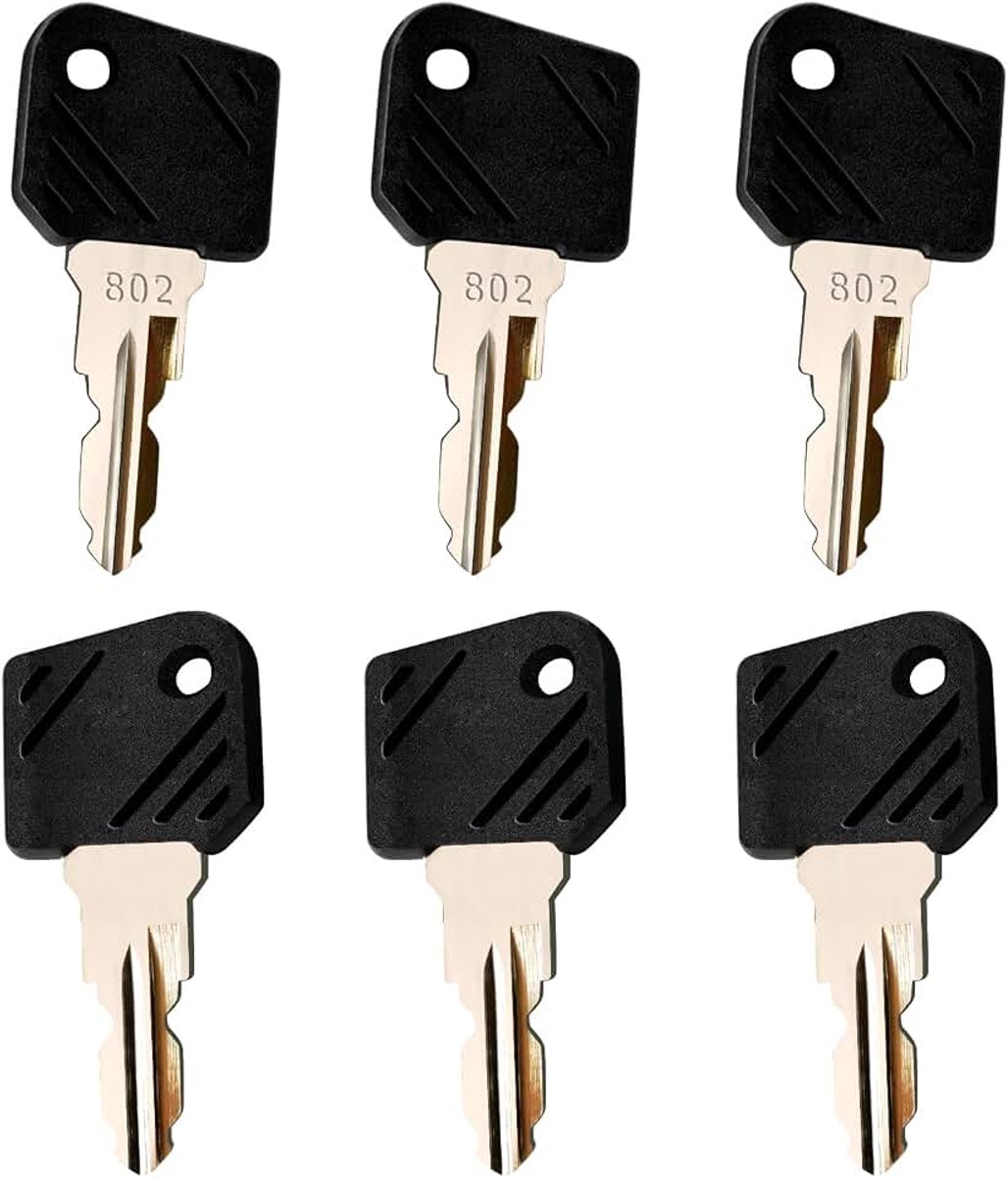 Set van 6 vervangende ontstekingssleutels, compatibel met heftrucks modellen E16, L12, industriële serie, referentie 802, startsleutel voor materiaalbehandelingsapparatuur