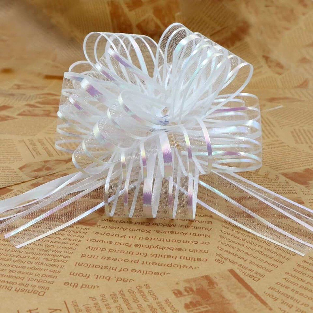 Bolvormige bloemen decoratie autoversiering - geschenkverpakkingen set bruiloftsdecoratie tafeldecoratie voor feestjes speciale gelegenheden kamerdecoratie geschenkdozen suikerzakje, 20 stuks, wit