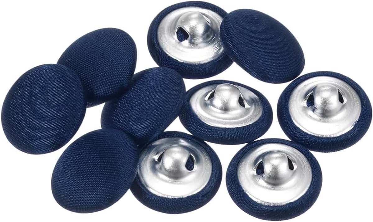 Knopen met stoffen bekleding 15mm satijnstof bekleed naaiknoppen ronde knutselknoppen metalen steel oogknoppen vintage voor jas kleding jacket blazer pakken DIY