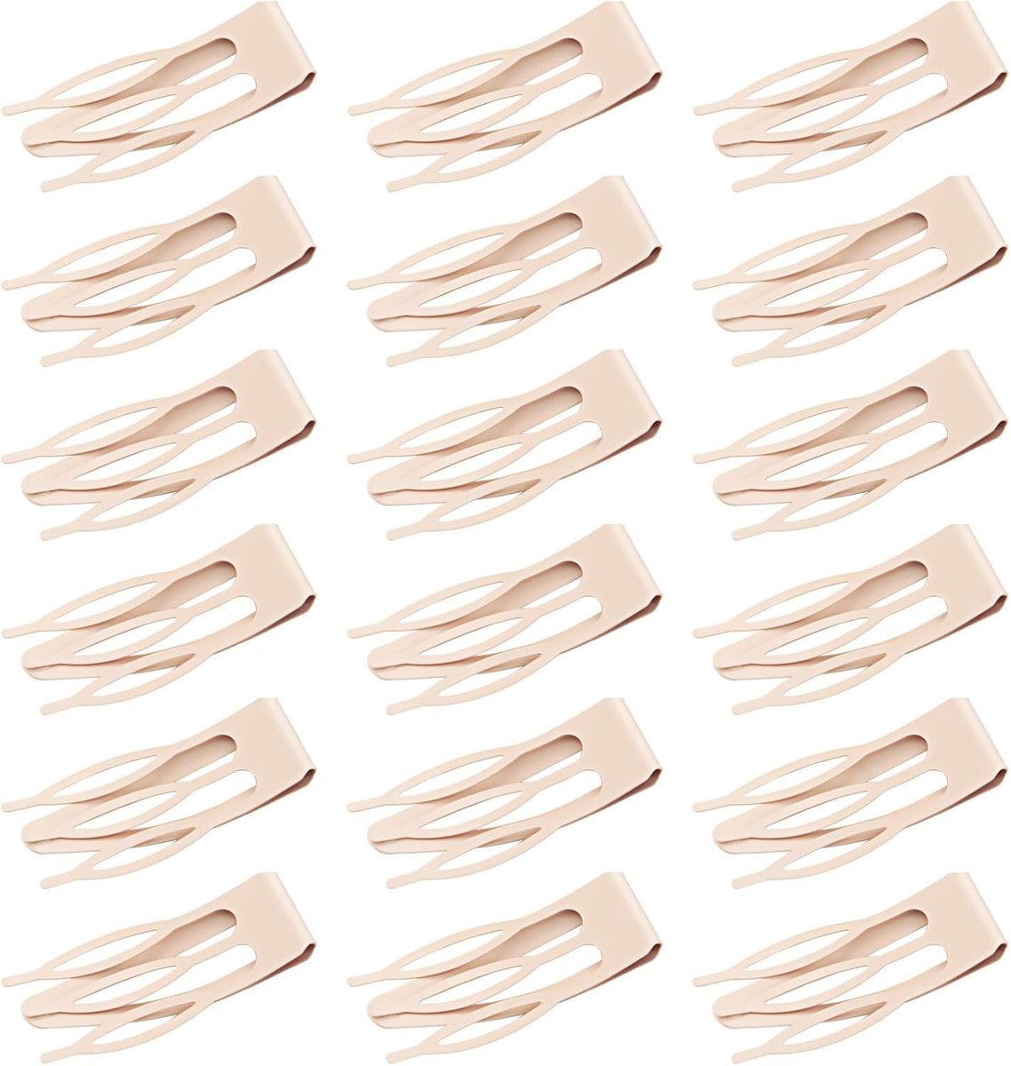 18 stuks haarclips voor dames, dubbele greep metalen klikhaarspelden, haarklemmen, kleine haarclips voor meisjes, haarversiering voor haarstyling, salonaccessoires (beige)