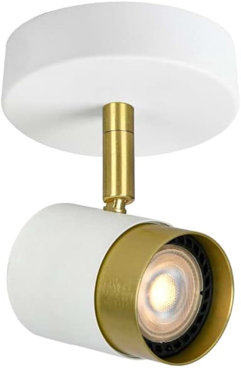 Lighting Orio Led-plafondlamp, aluminium, IP20, 1 lichtpunt, draaibaar, moderne plafondspot voor keuken, woonkamer, slaapkamer, wit