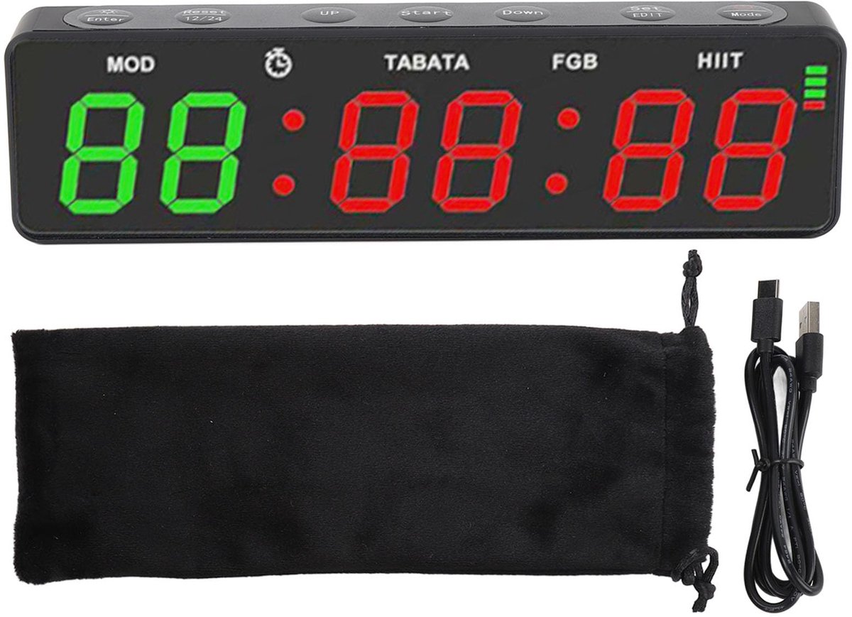 Gym Timer, Draagbare Gym Timer Klok Magnetische Oplaadbare Interval Timer Klokken met Stopwatch Digitale Timer met - ShopVlot