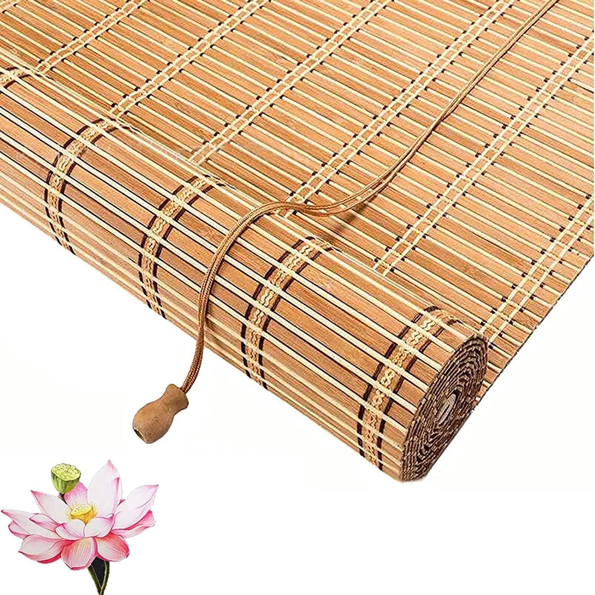 Solidchoice - Bamboo Roller Blind - Translucent Privacy Screen 170 x 260 cm