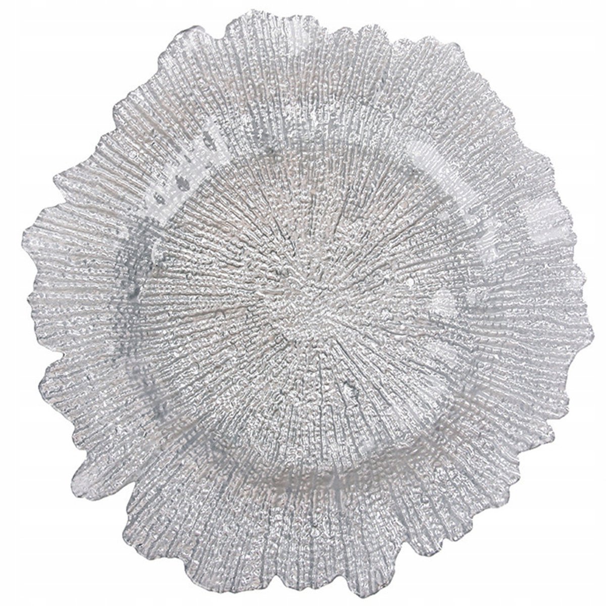 Merkloze Glazen Onderlegger, Zilverkleurig, Ø35 cm